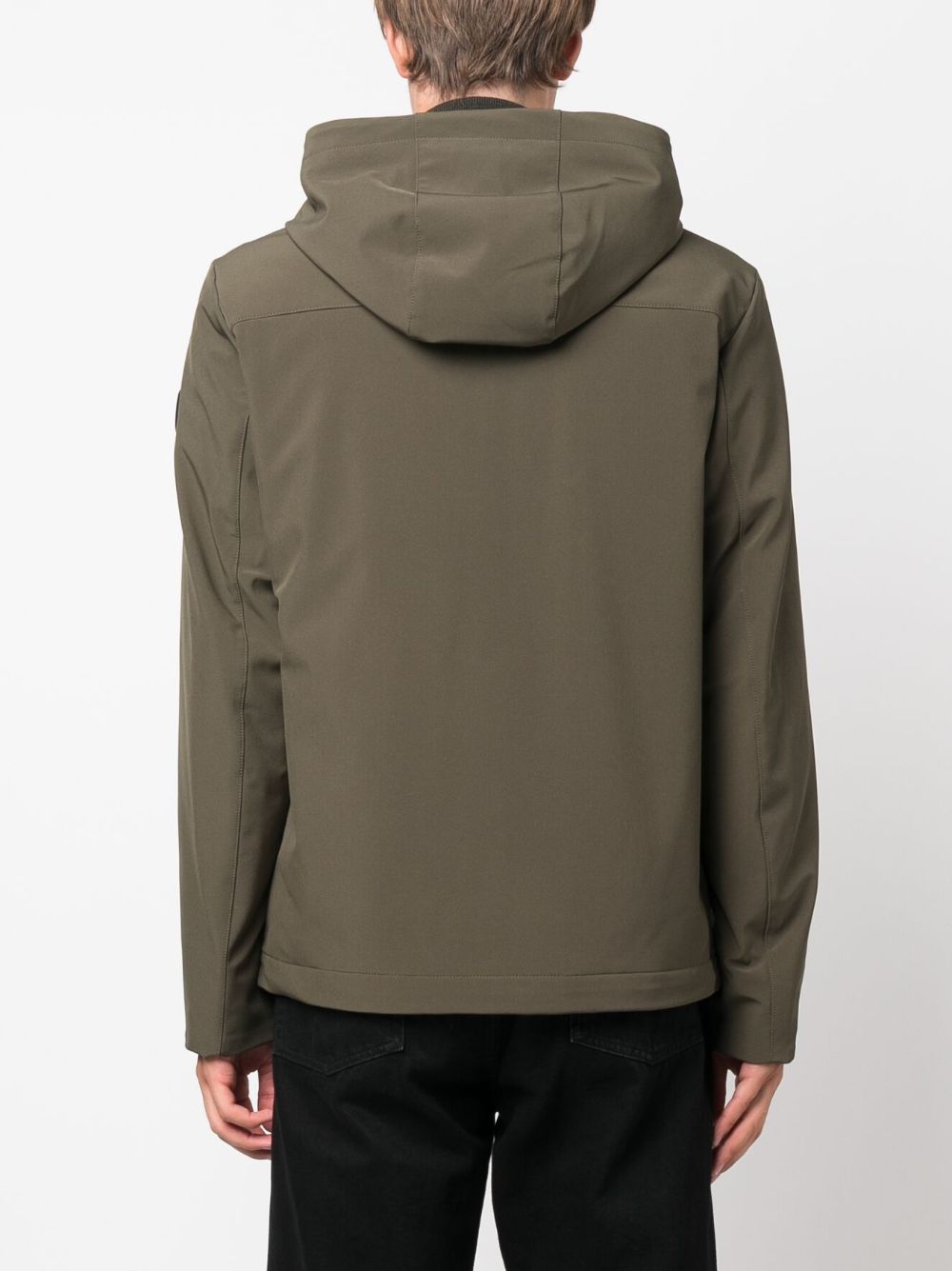 Woolrich  logo-patch zip-up hooded jacket