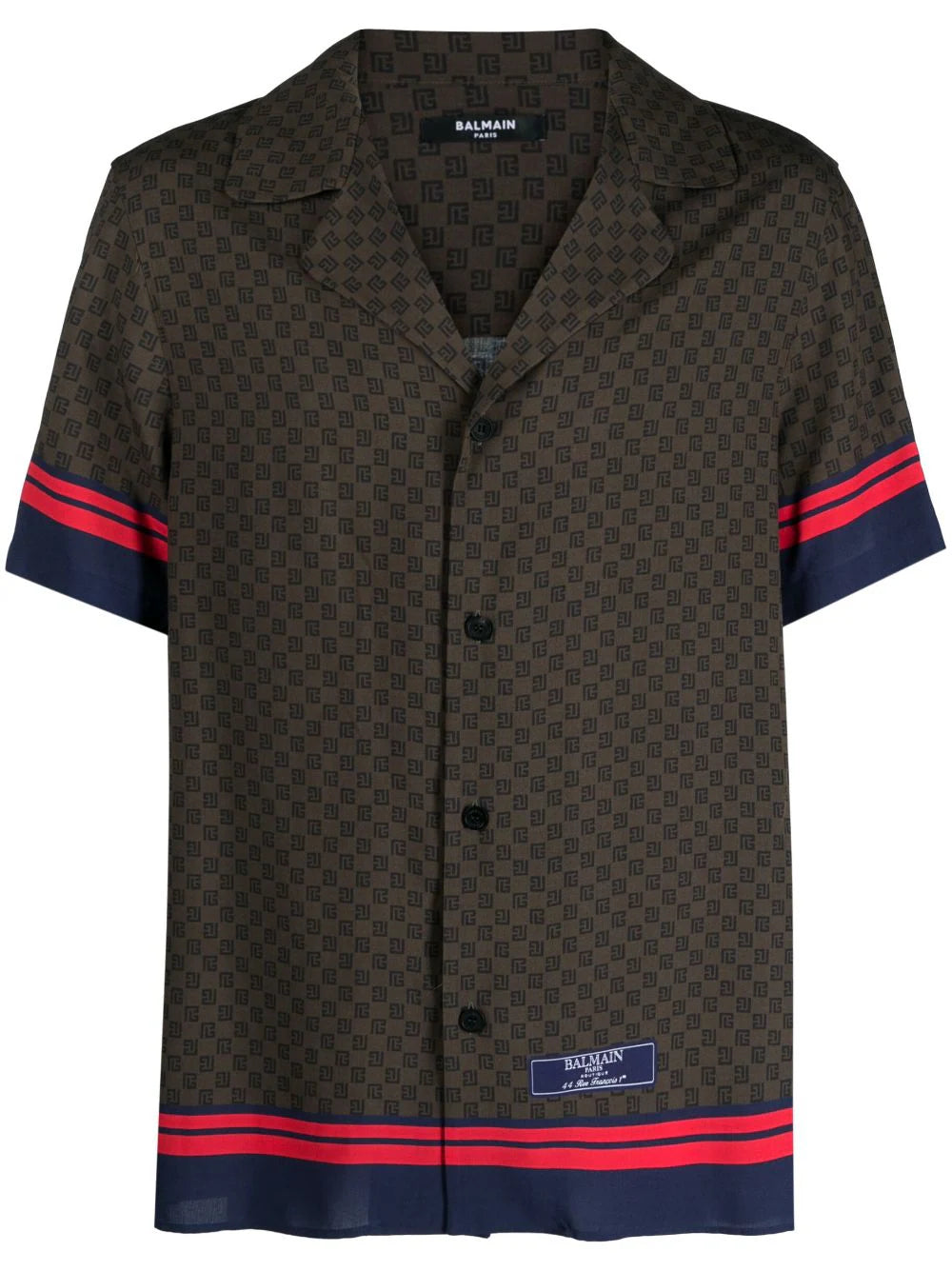 Balmain  monogram-scarf print shirt