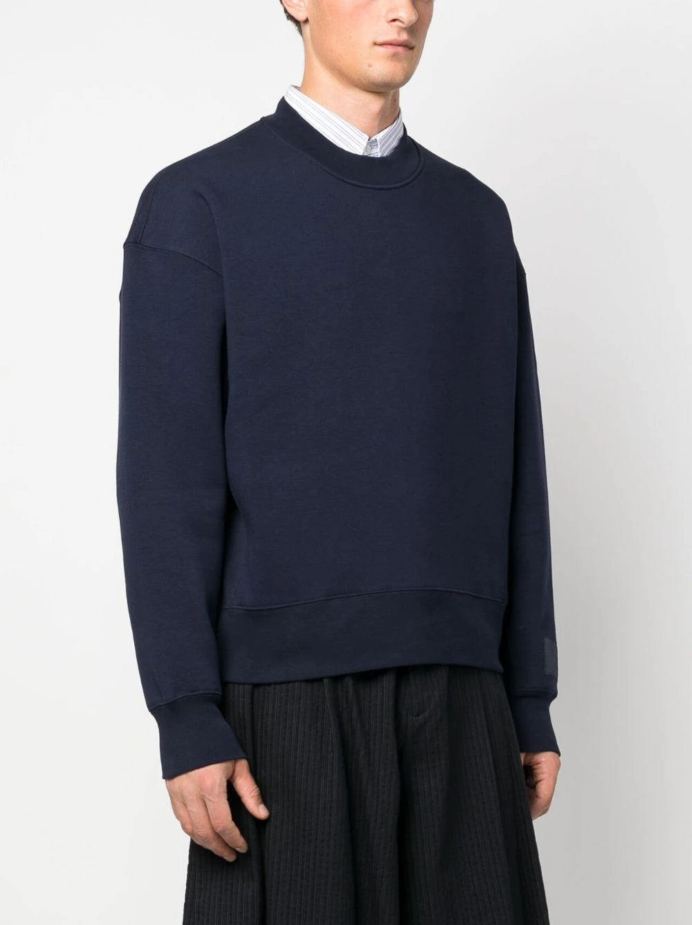 AMI Paris  logo-patch crew-neck sweatshirt