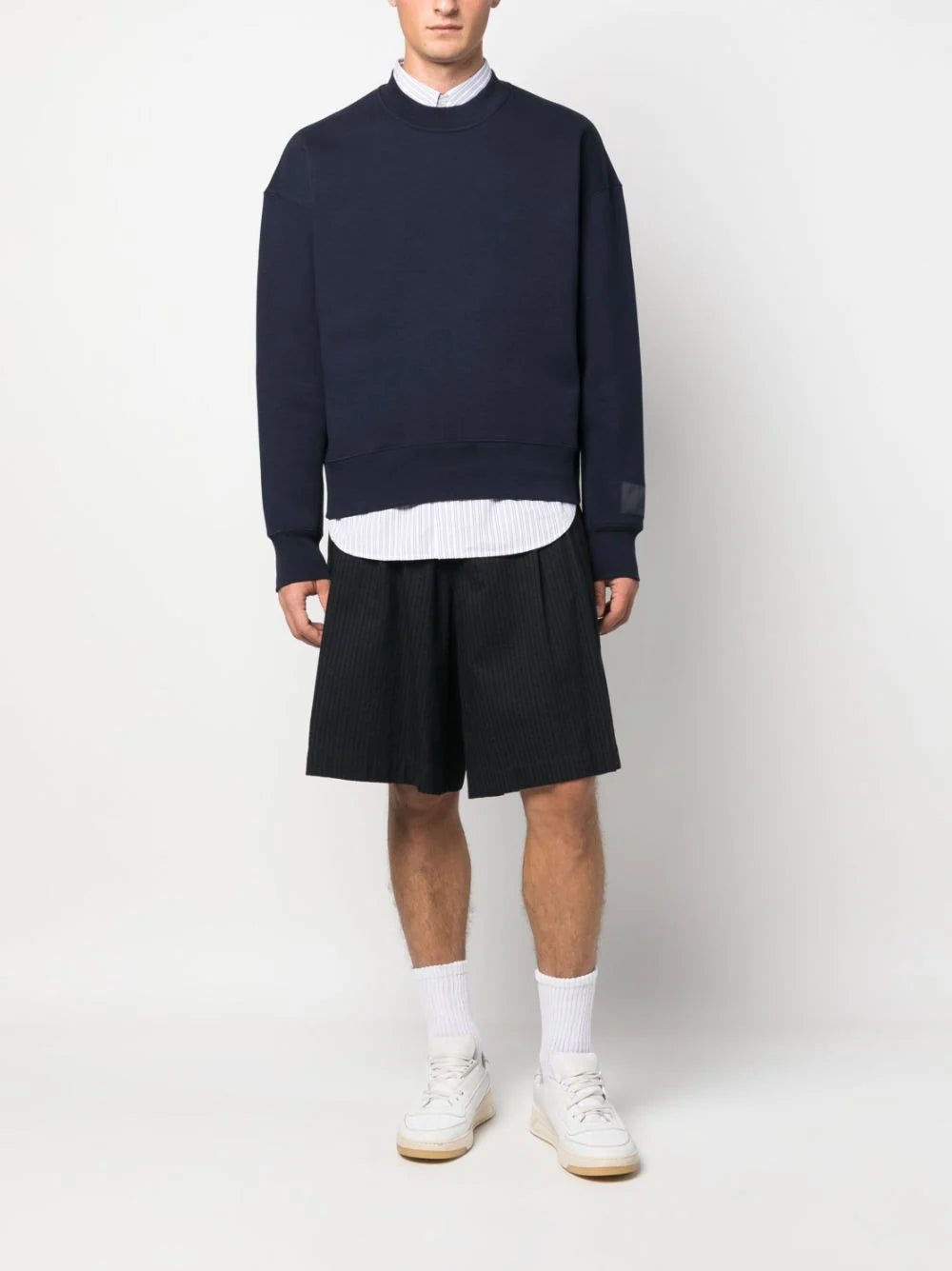 AMI Paris  logo-patch crew-neck sweatshirt
