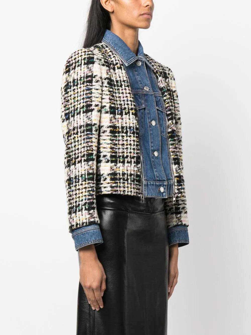 Alexander McQueen hybrid box-fit tweed jacket