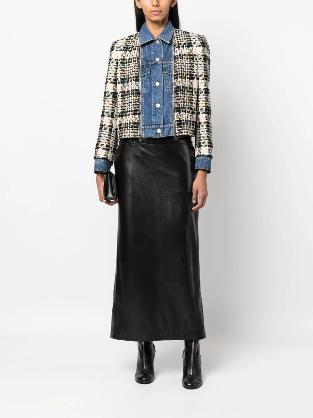 Alexander McQueen hybrid box-fit tweed jacket