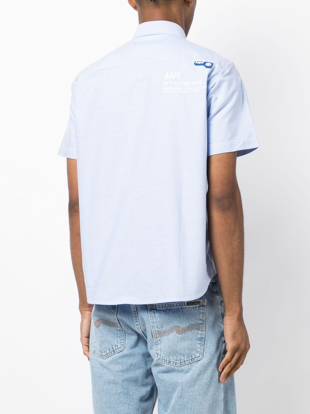 AAPE BY *A BATHING APE®  logo-embroidered cotton shirt