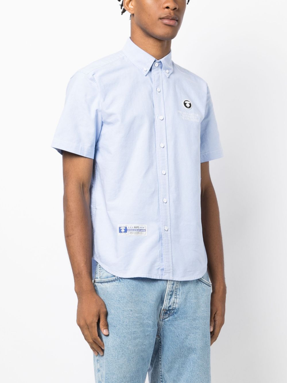 AAPE BY *A BATHING APE®  logo-embroidered cotton shirt