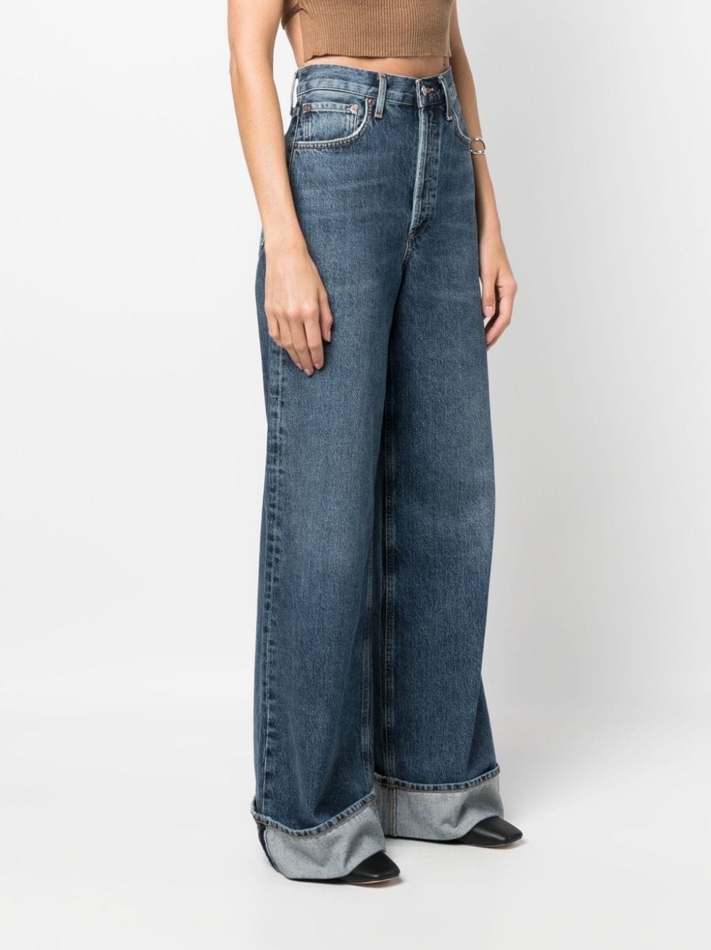 AGOLDE  Dame wide-leg organic-cotton jeans