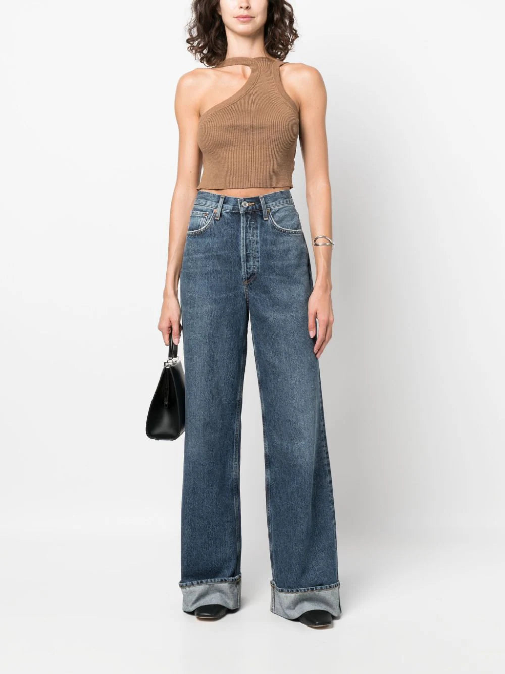 AGOLDE  Dame wide-leg organic-cotton jeans