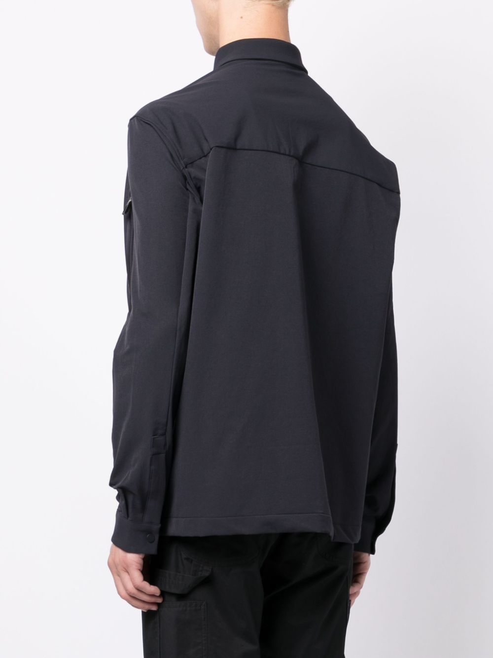 BOSS logo-print zip-pockets shirt