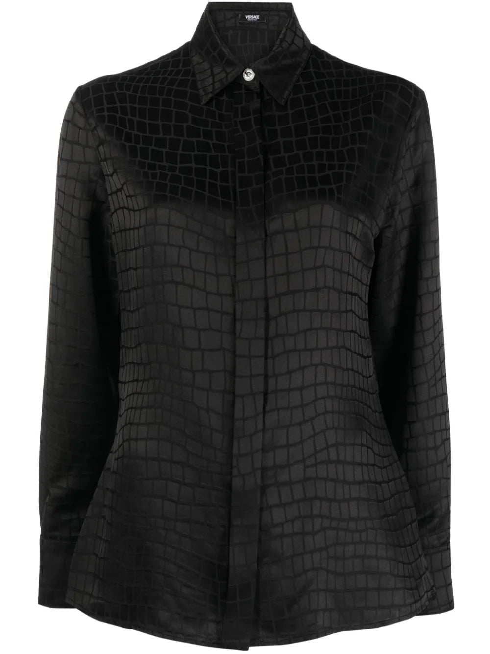 Versace croc-devoré button-down shirt