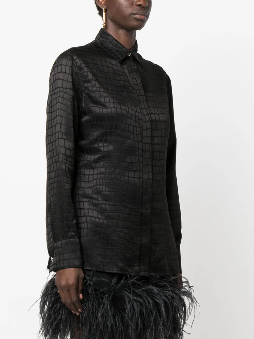 Versace croc-devoré button-down shirt
