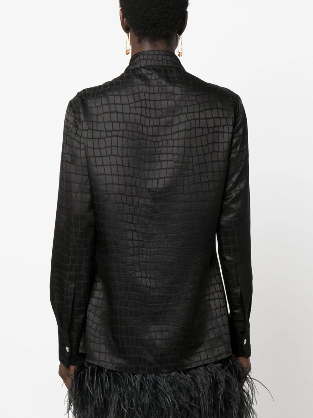 Versace croc-devoré button-down shirt