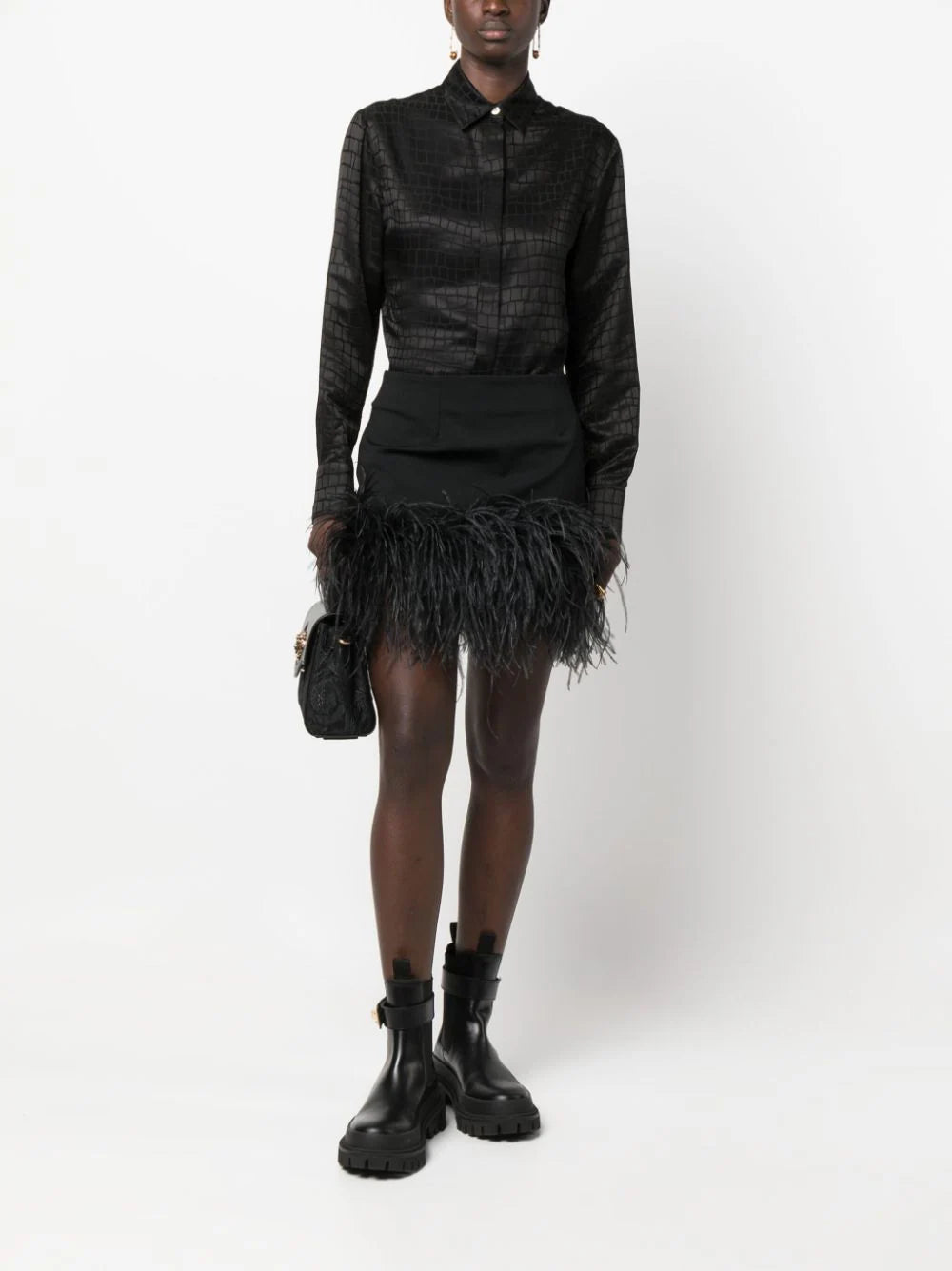 Versace croc-devoré button-down shirt