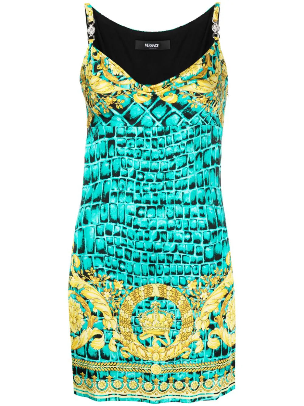 Versace  Barocco-print slip minidress