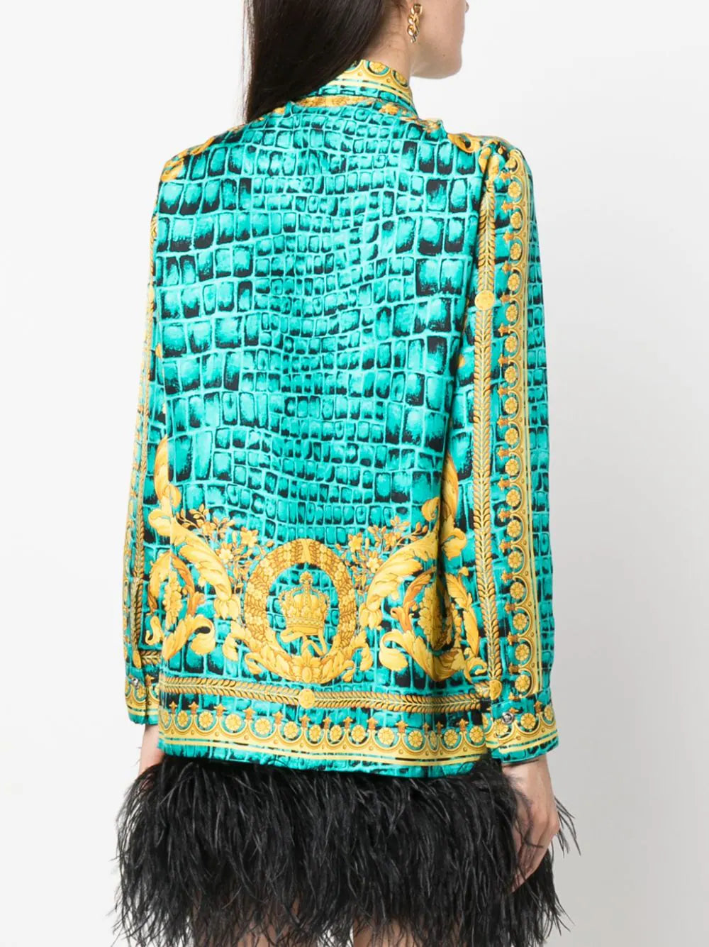 Versace  Barocco-print silk shirt
