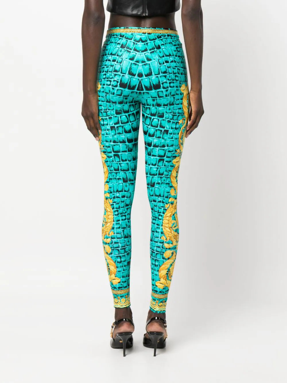 Versace Barocco-print slip-on leggings