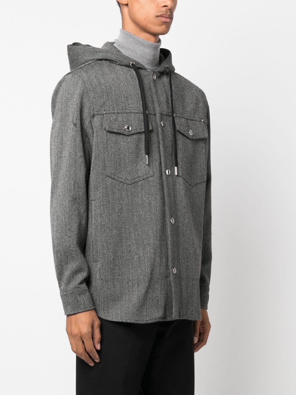 AMI Paris drawstring-hood virgin wool jacket