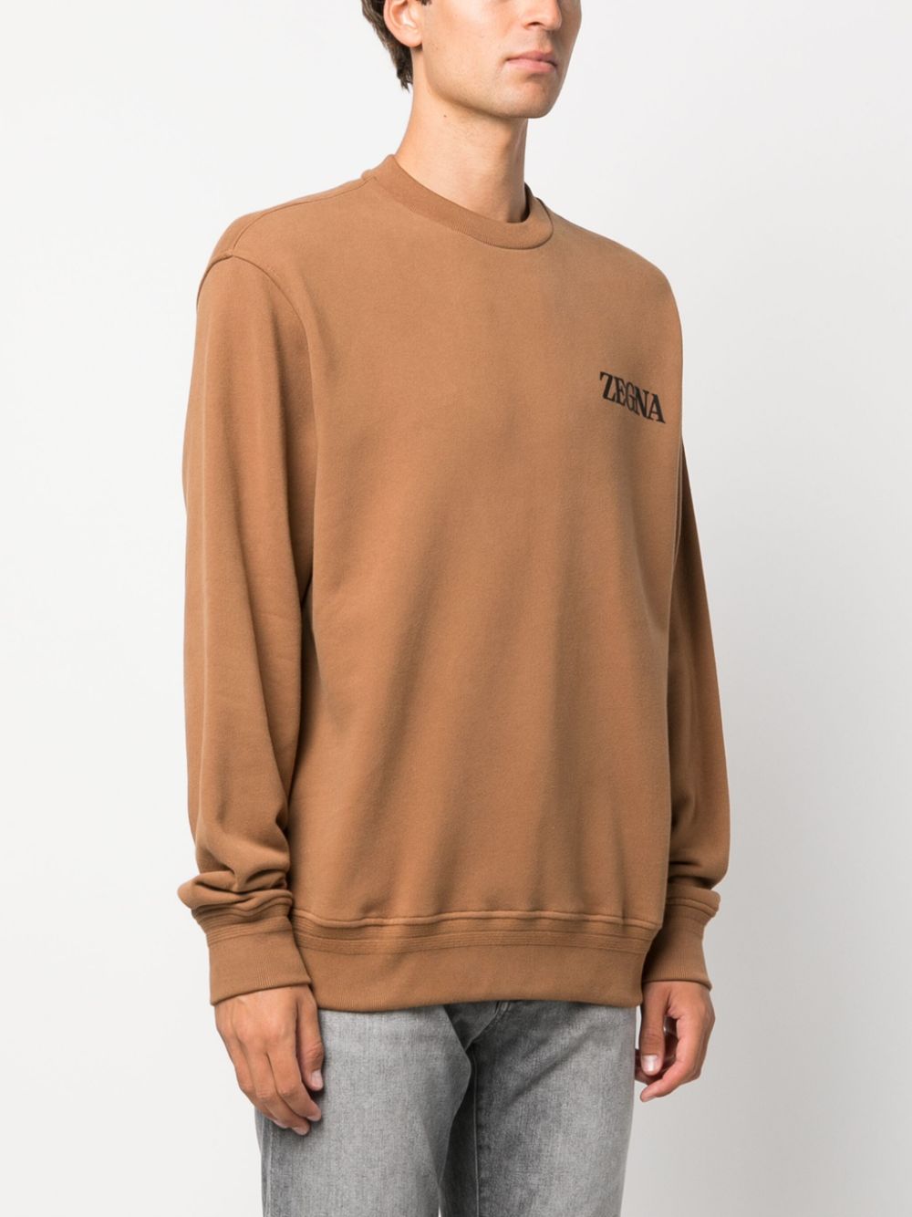 Zegna  logo-embossed cotton sweatshirt