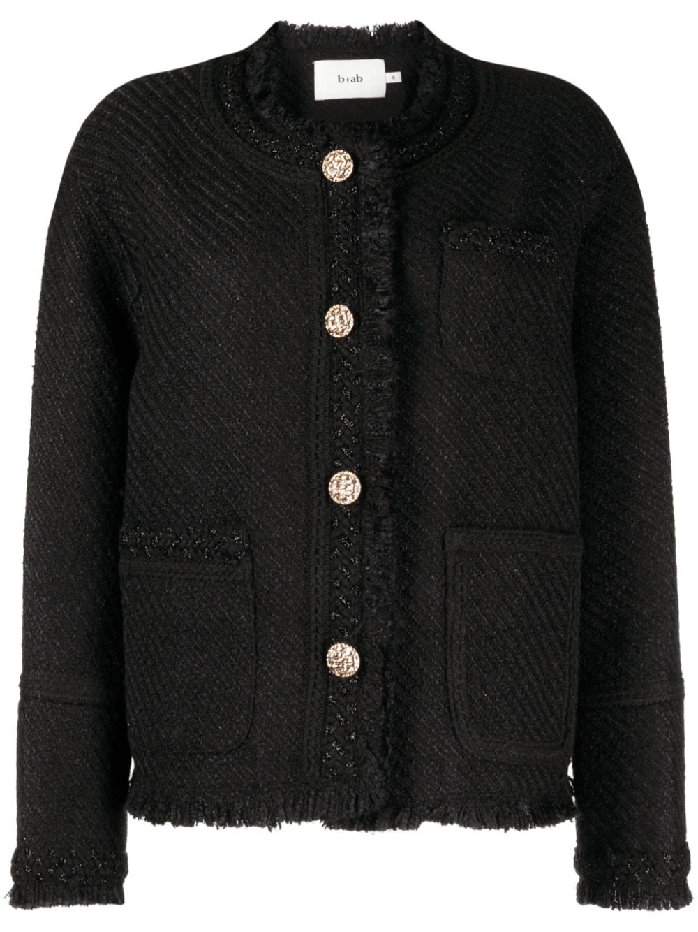 b+ab fringe-detailing tweed jacket
