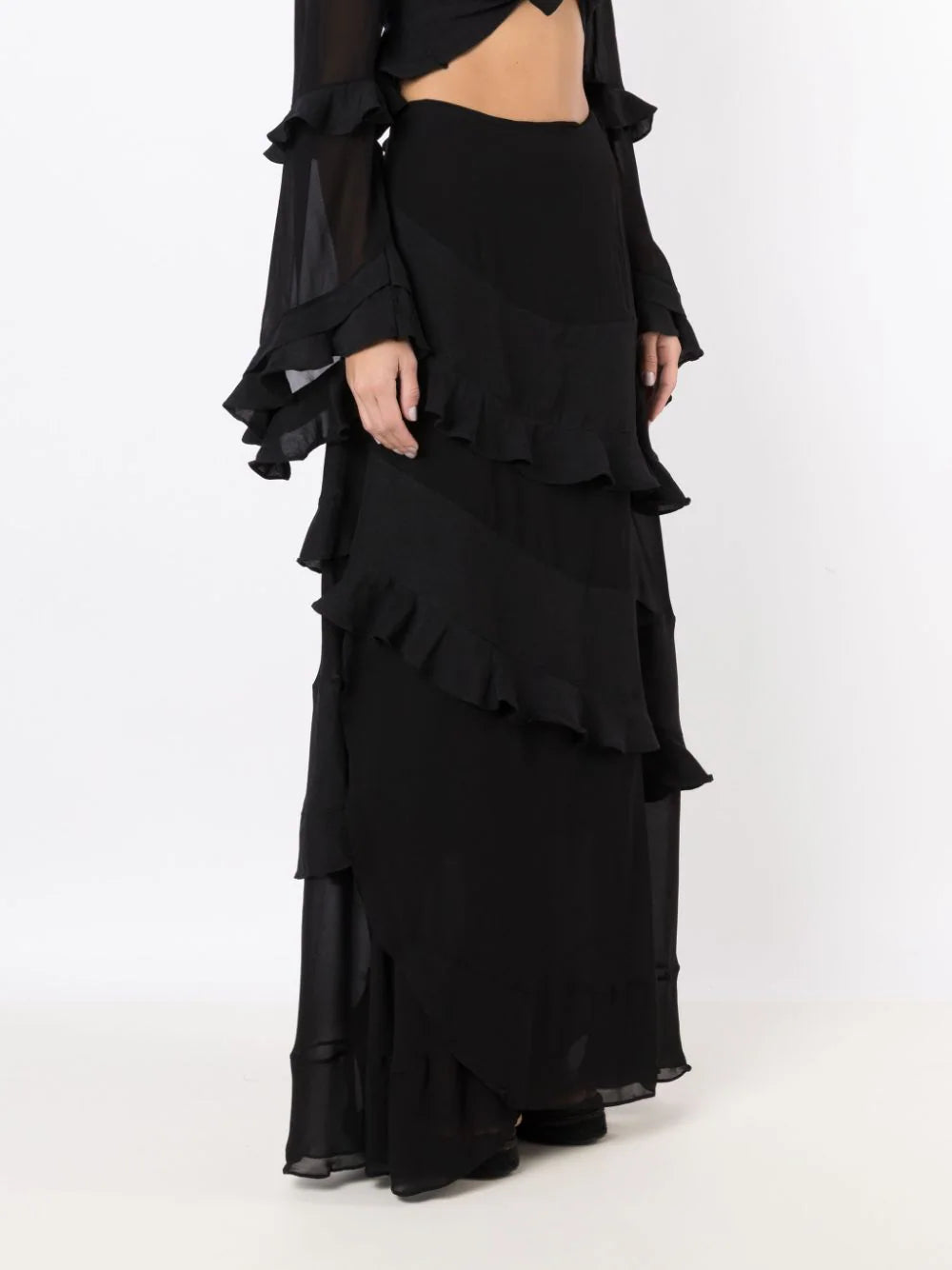 Amir Slama  ruffled-trim maxi skirt