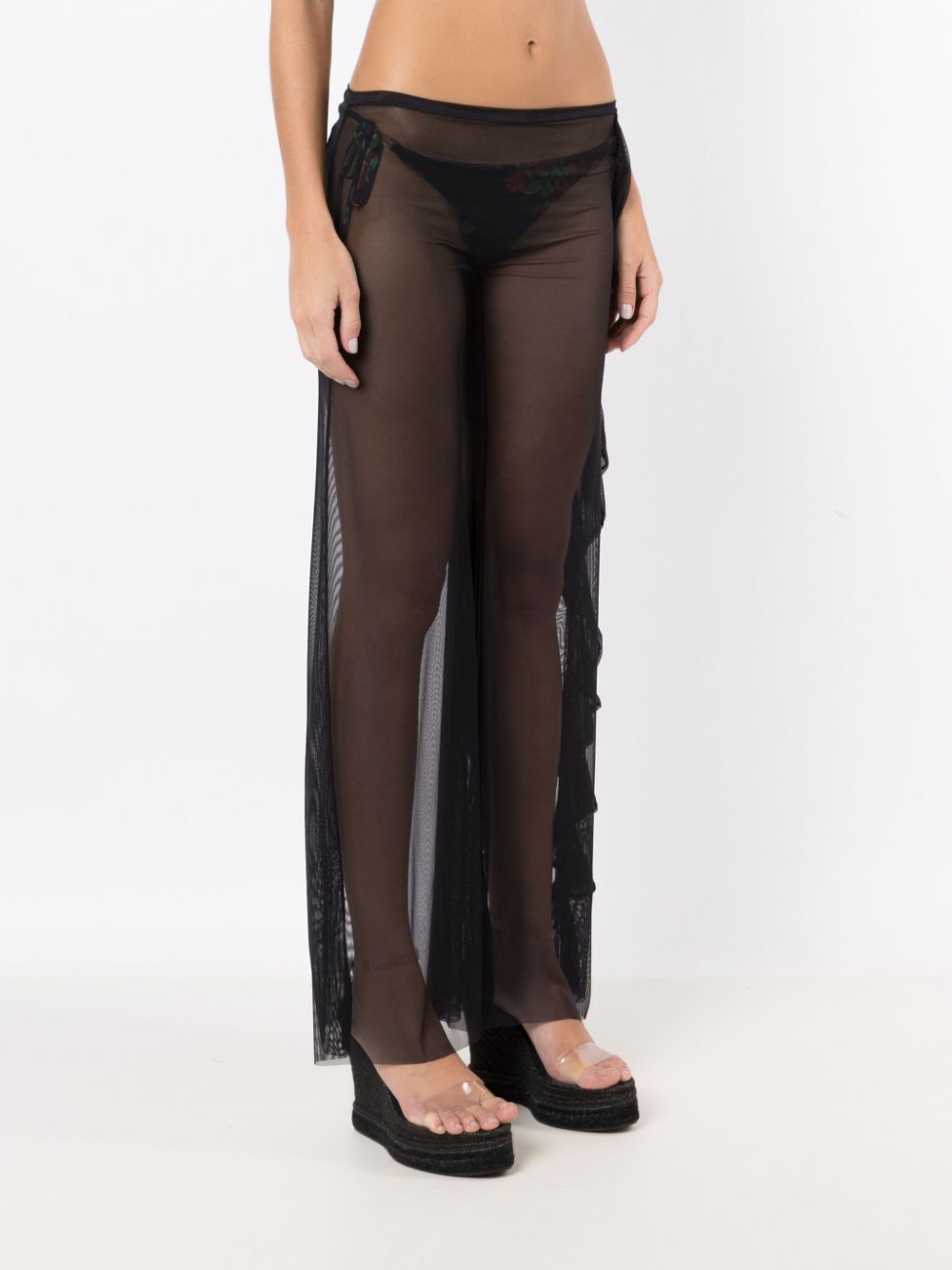 Amir Slama  sheer ruffled-trim trousers