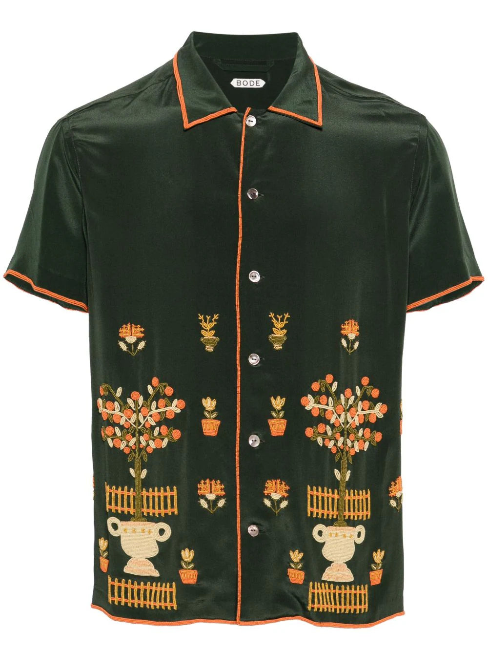 BODE bead-embellished silk shirt