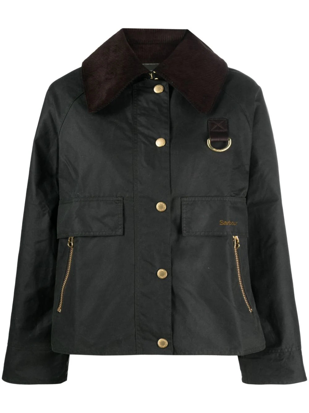 Barbour  logo-embroidered oversized jacket