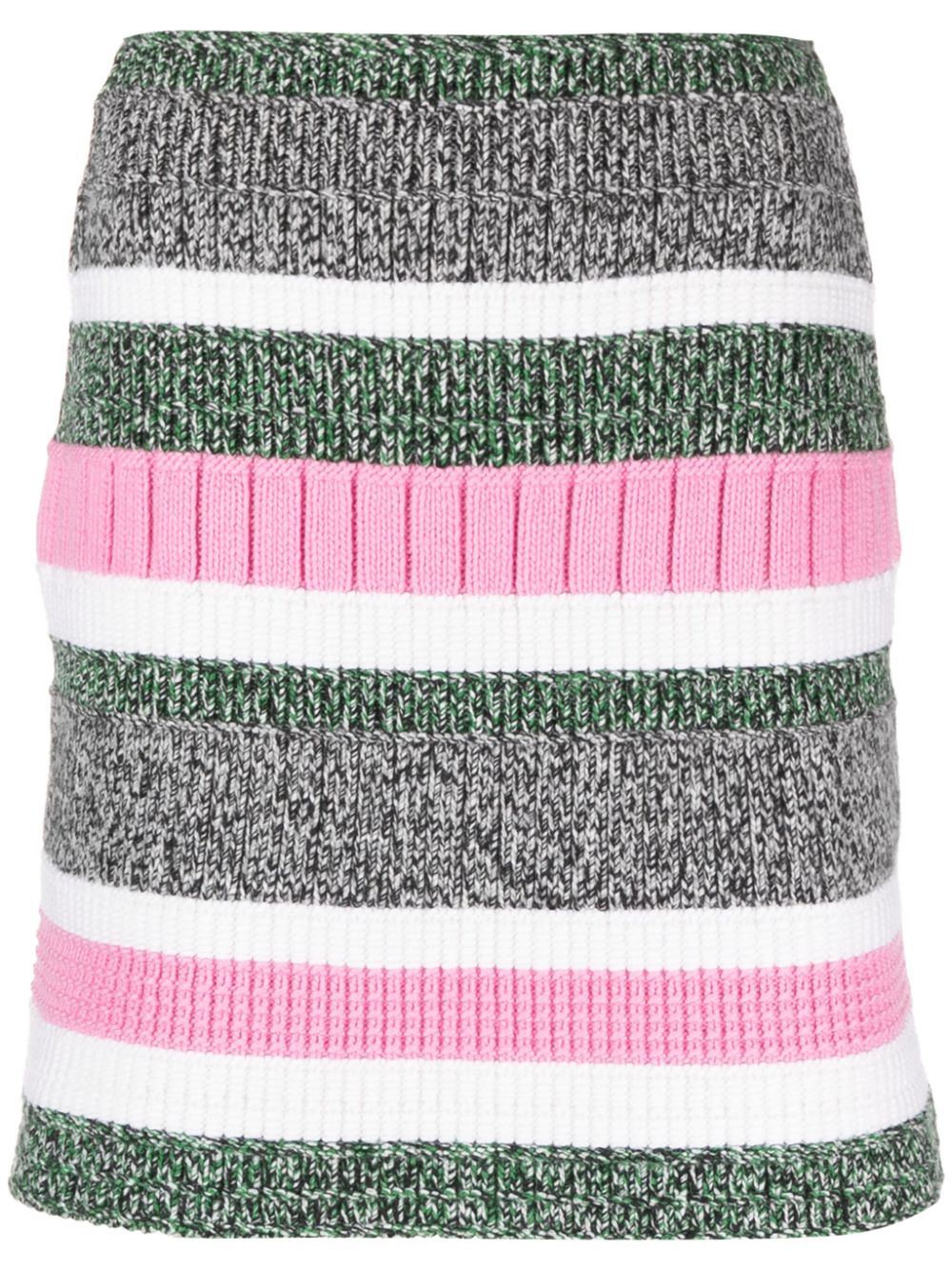 Barrie  stripe-pattern cashmere straight skirt