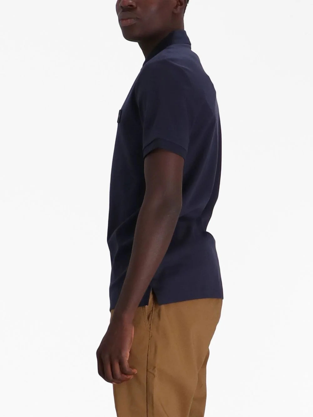 BOSS  logo-patch cotton polo shirt