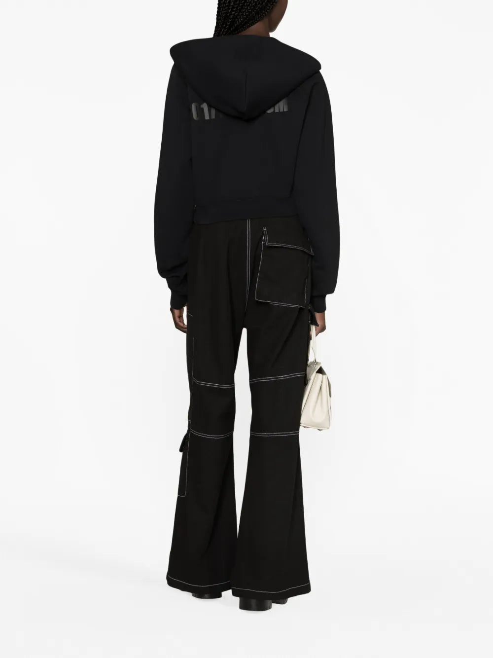 1017 ALYX 9SM  logo-print cropped cotton hoodie