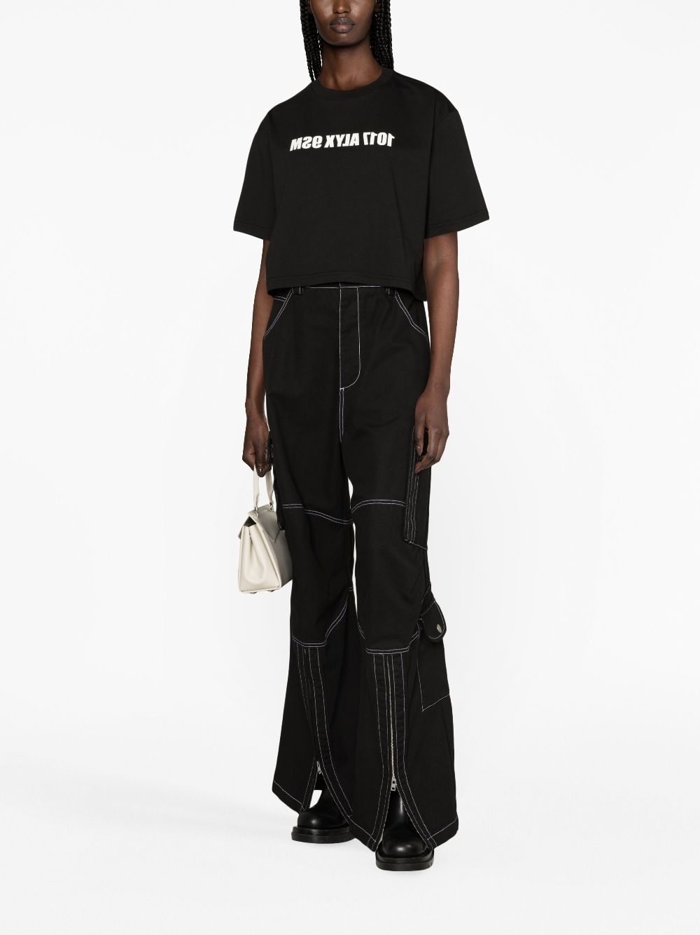 1017 ALYX 9SM  logo-print cropped cotton T-shirt