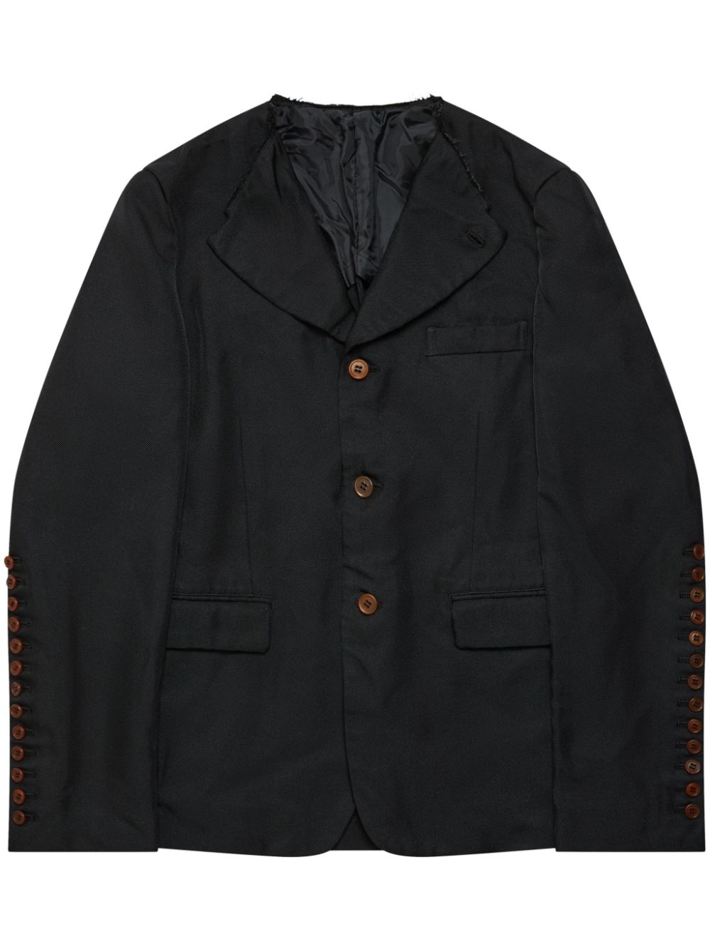 Black Comme Des Garçons  button-embellished flap-pockets blazer