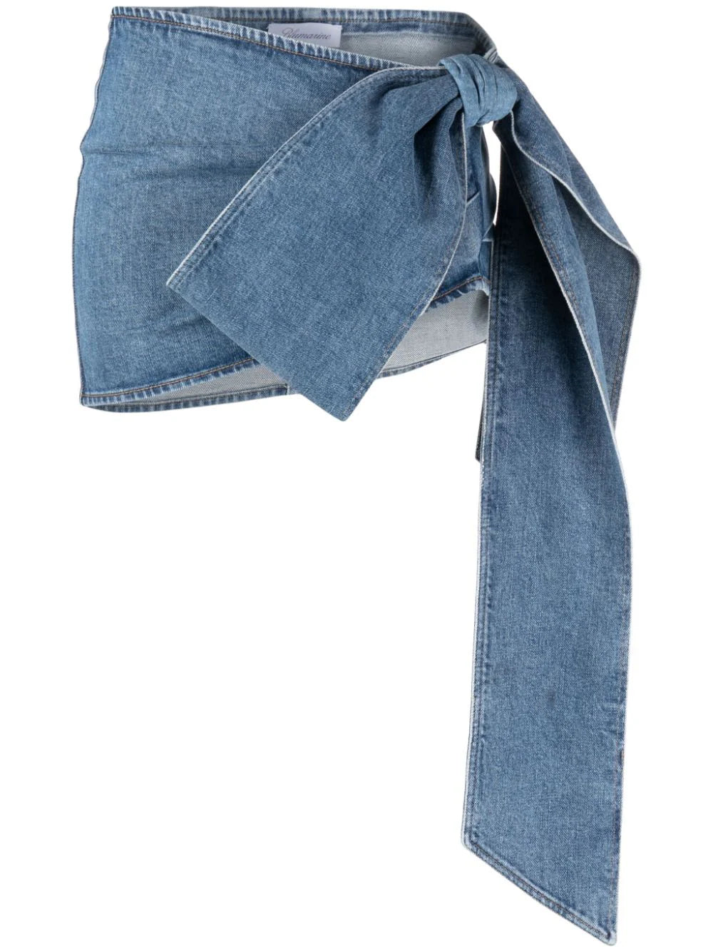 Blumarine  oversize-bow denim miniskirt