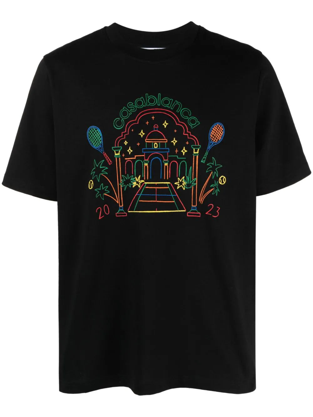 Casablanca  Rainbow Crayon Temple organic-cotton T-shirt