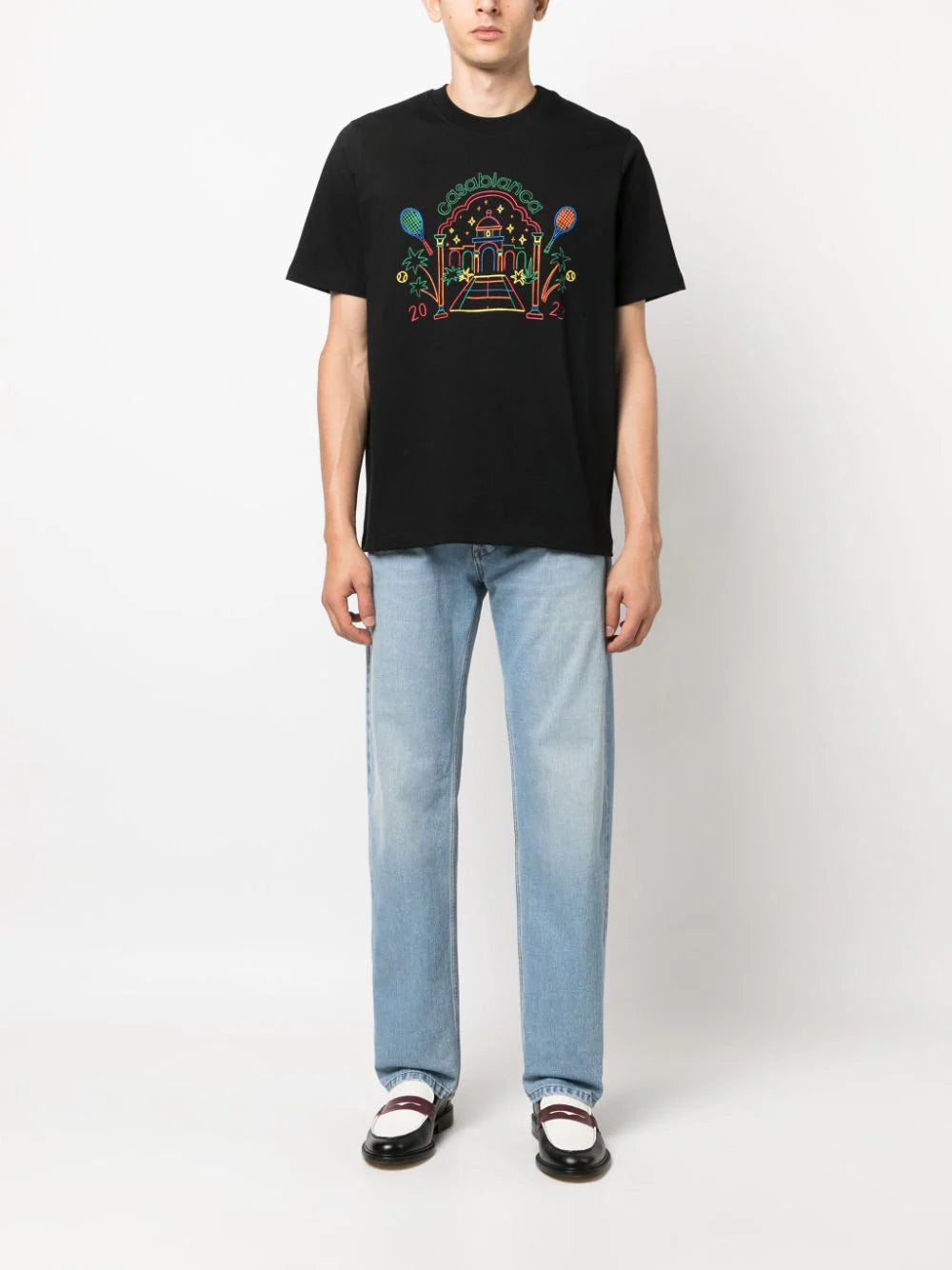 Casablanca  Rainbow Crayon Temple organic-cotton T-shirt