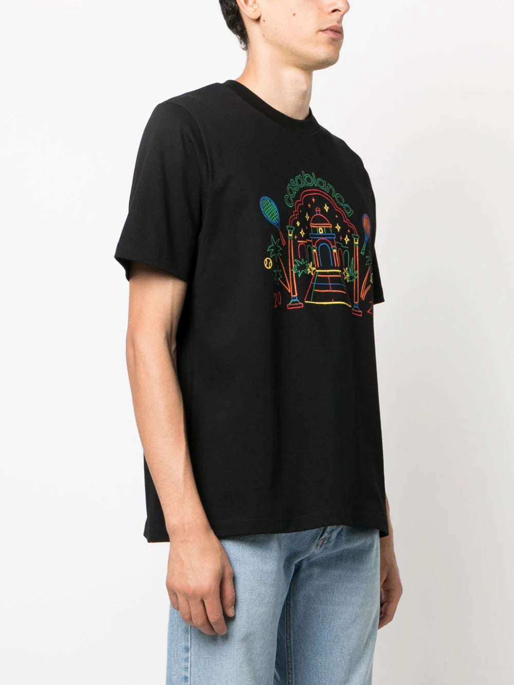 Casablanca  Rainbow Crayon Temple organic-cotton T-shirt