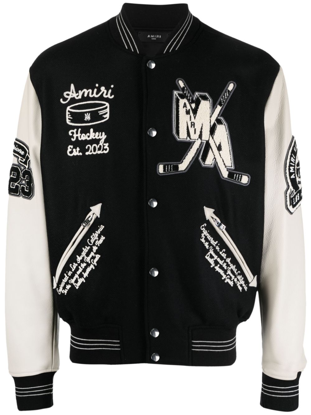 AMIRI logo-appliqué varsity jacket
