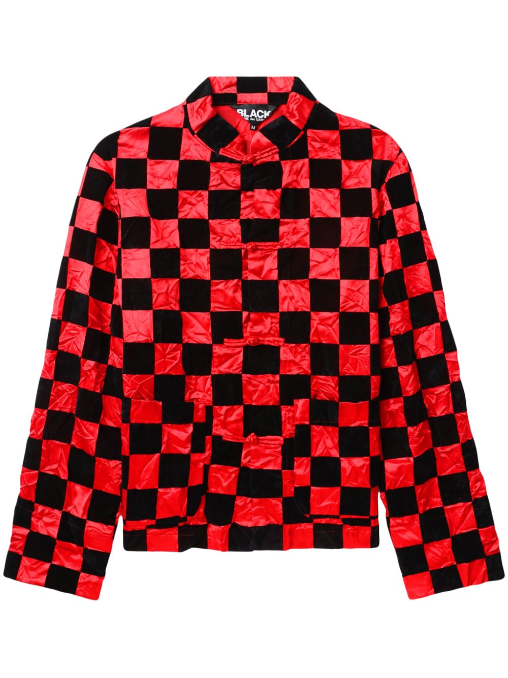 Black Comme Des Garçons  satin-finish checked jacket