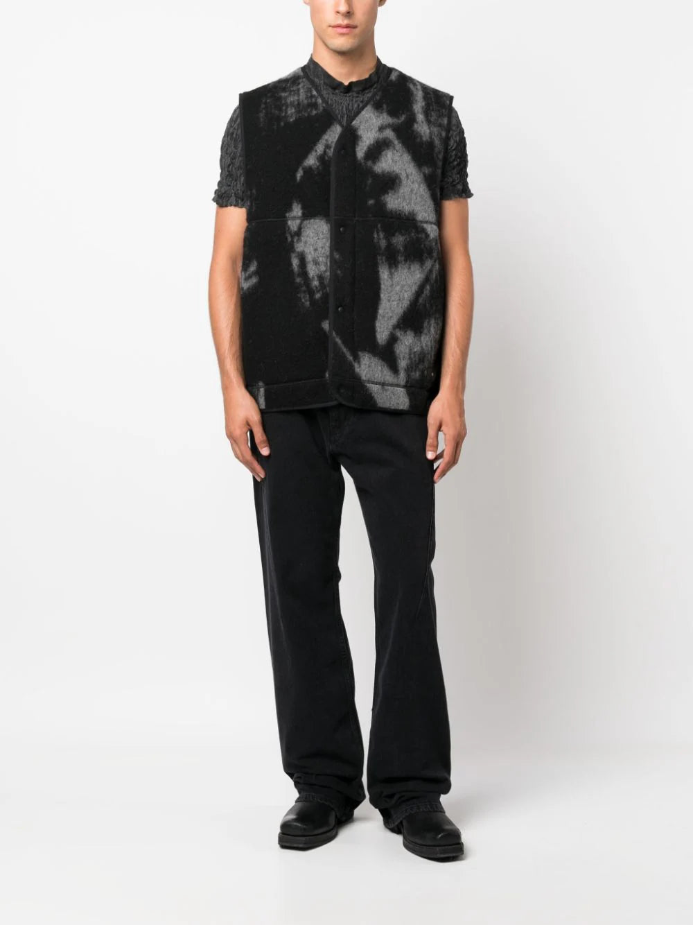 Y-3  graphic-print wool-blend gilet
