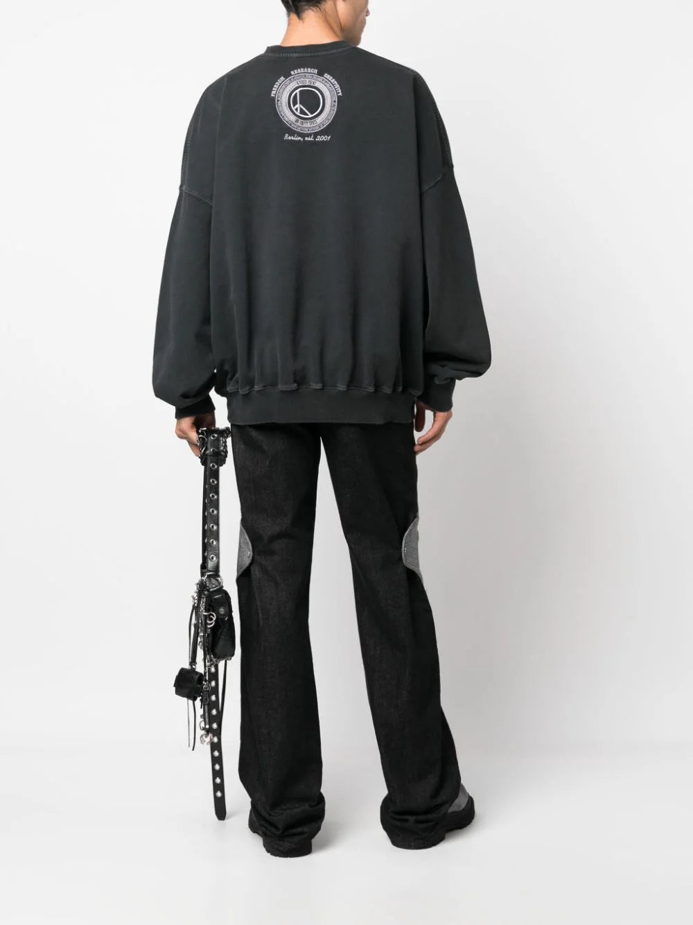 032c logo-embroidered organic cotton sweatshirt