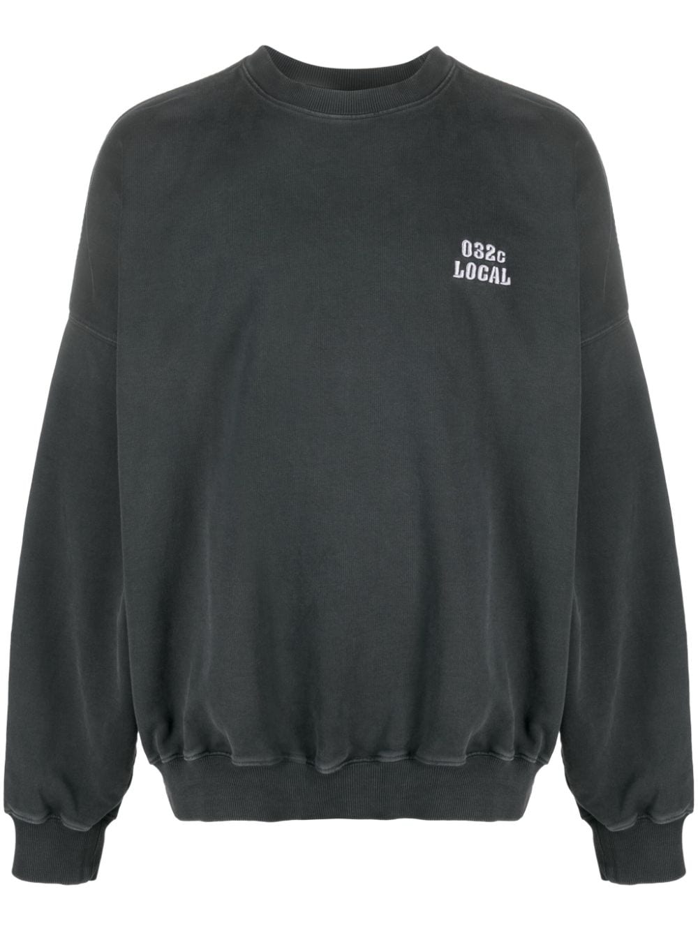 032c logo-embroidered organic cotton sweatshirt