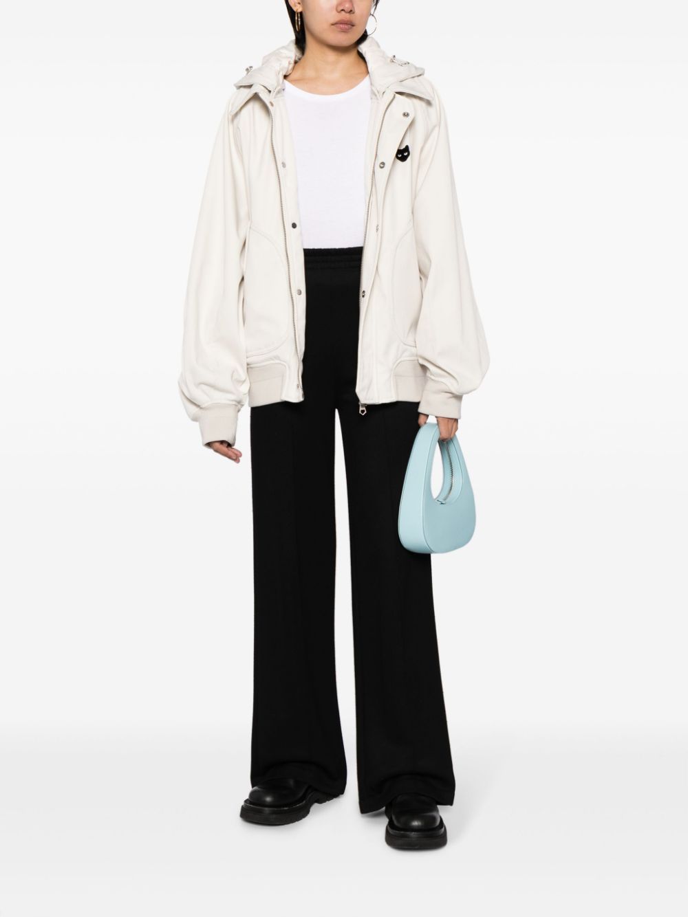 ZZERO BY SONGZIO Panther-patch hooded jacket