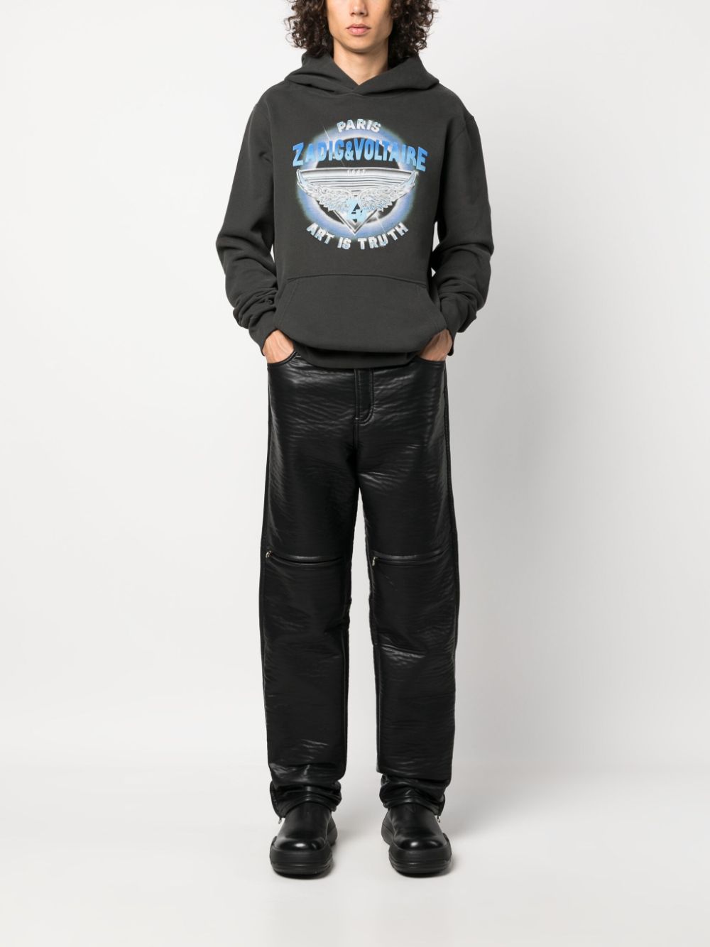 Zadig&Voltaire logo-print organic cotton-blend hoodie