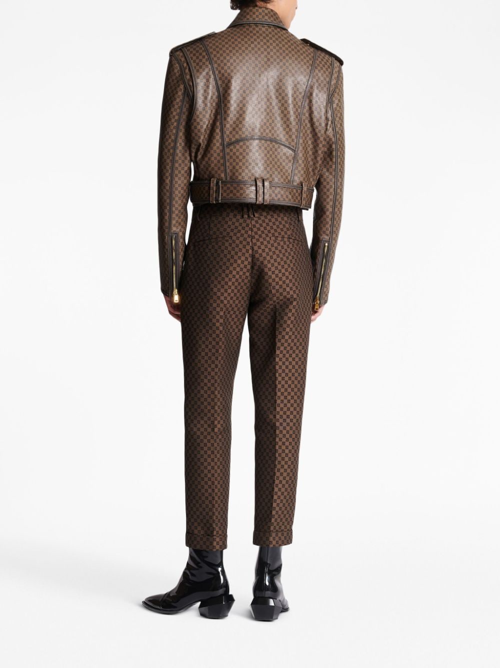 Balmain logo-embossed leather jacket - Image 4