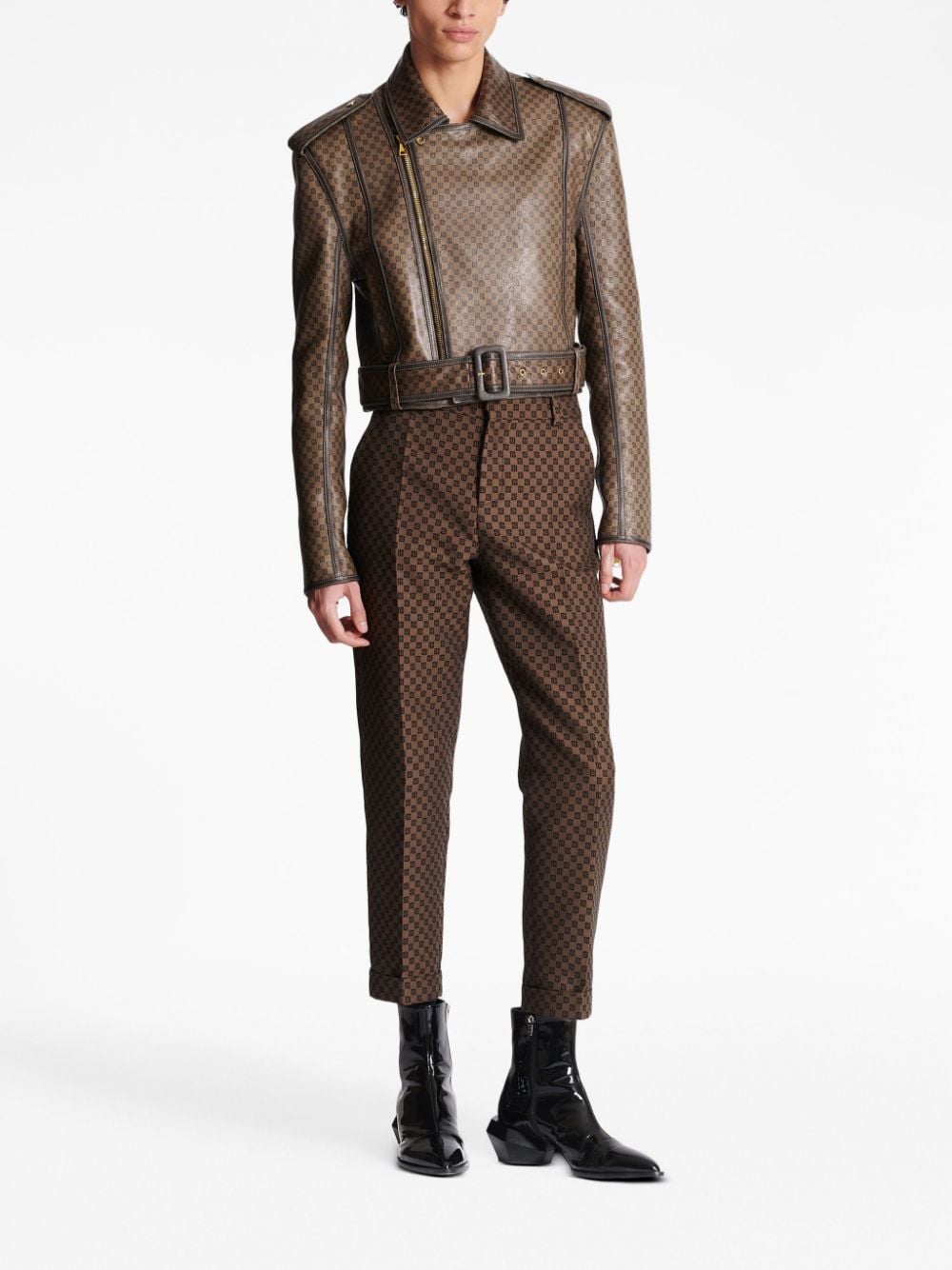Balmain logo-embossed leather jacket - Image 6