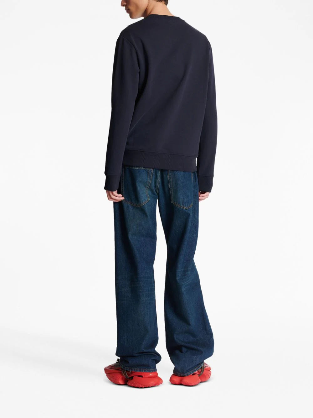 Balmain  logo-appliqué crew-neck cotton sweatshirt