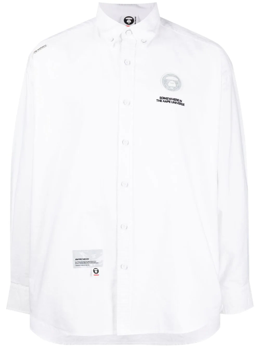 AAPE BY *A BATHING APE®  logo-patch cotton shirt