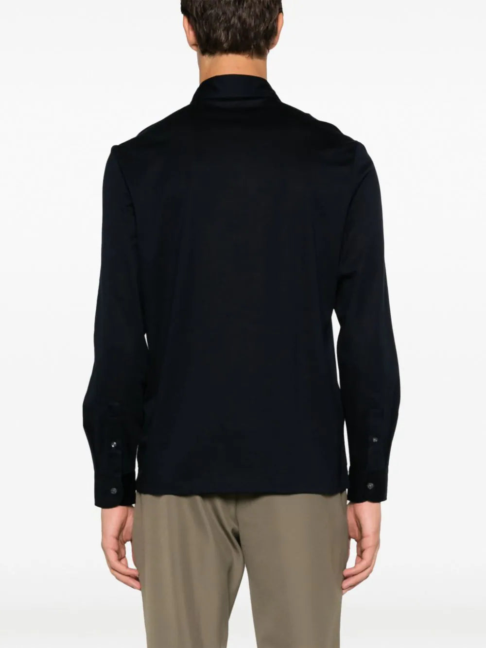 Boggi Milano long-sleeve cotton polo shirt
