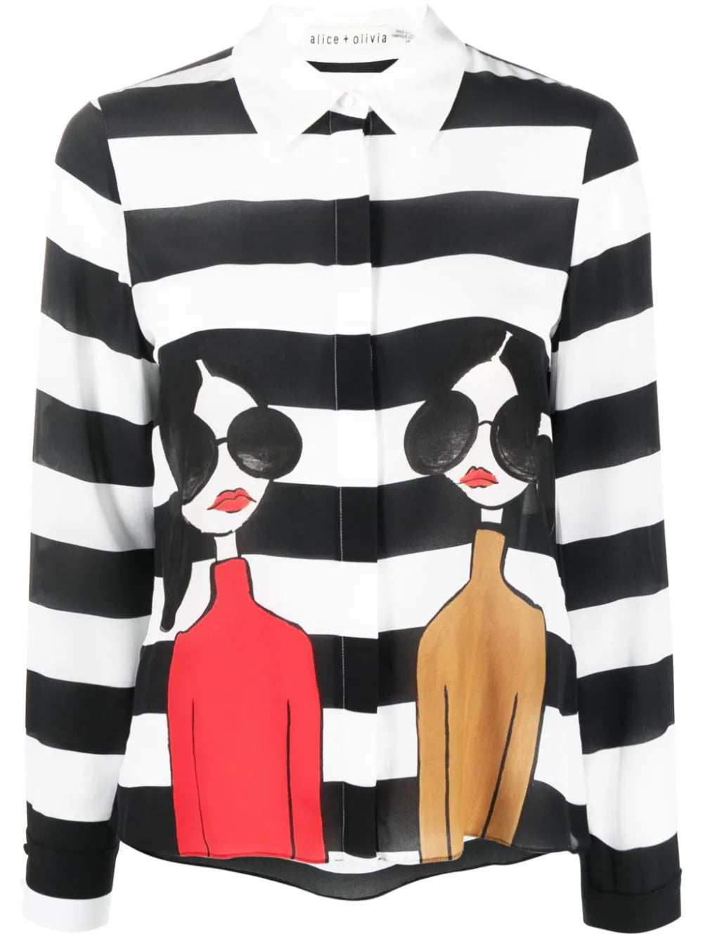 alice + olivia  Willa Stace Face silk shirt