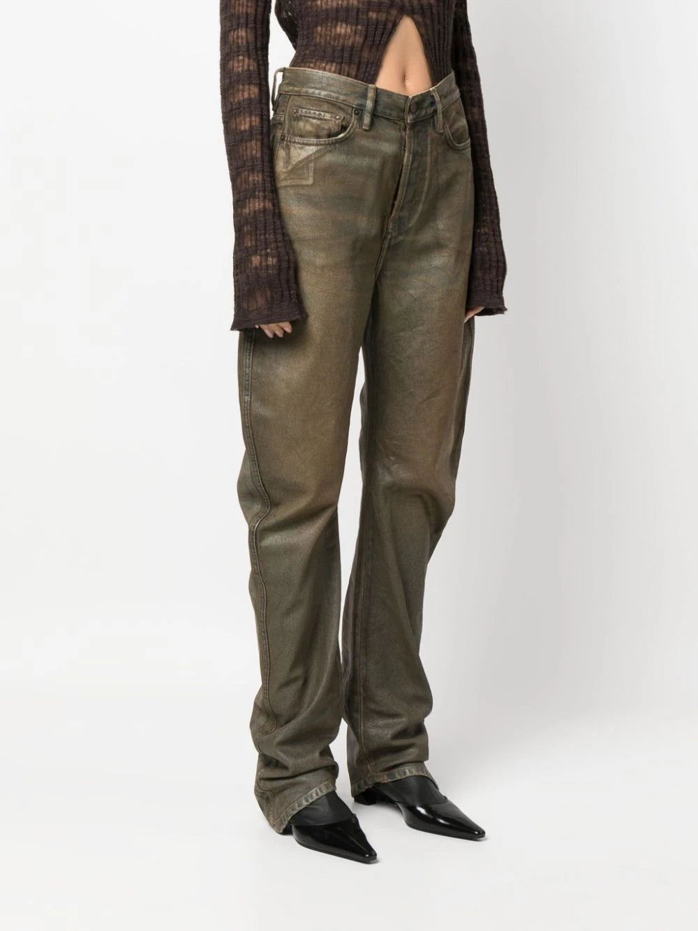 Acne Studios  relaxed fit coated jeans