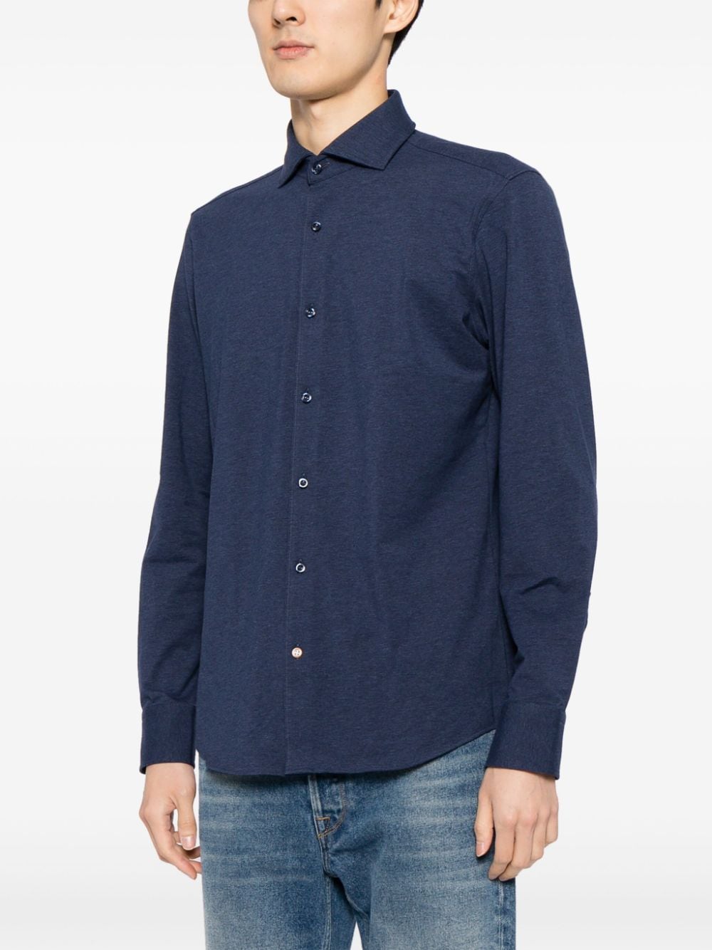 BOSS stretch-cotton twill shirt