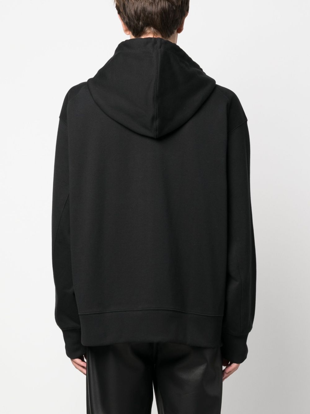 Y-3 logo-print zip-up cotton hoodie